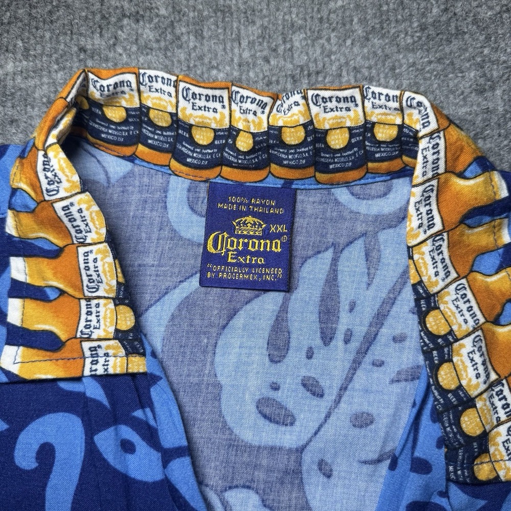 Lot of 2 Corona Beer Hawaiian Shirt Men 2XL Button Up Tropical‎ Beach Vacation - Picture 9 of 13
